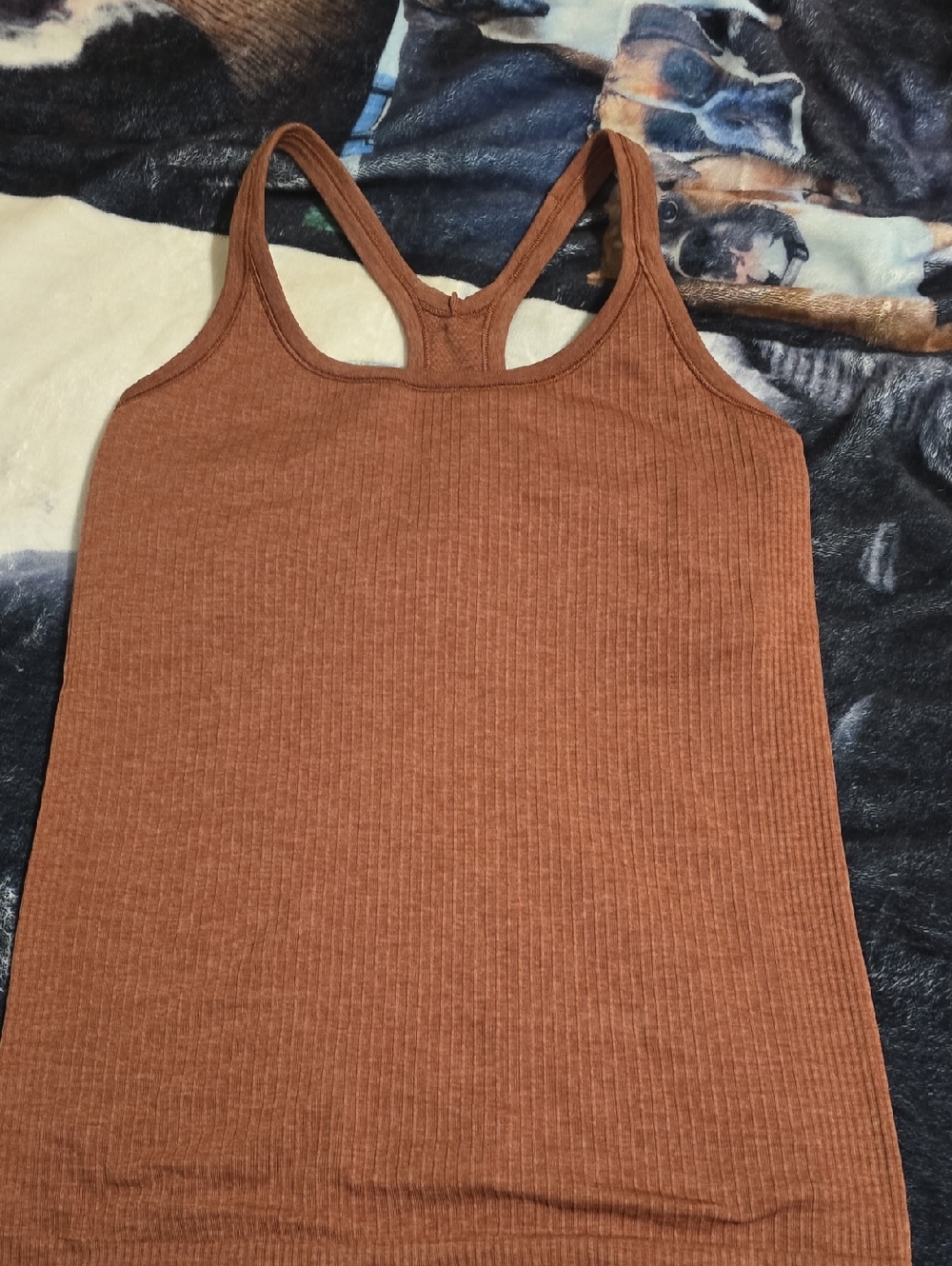 lululemon athletica Ebb to Streer ribbed racerback Tank in Rust